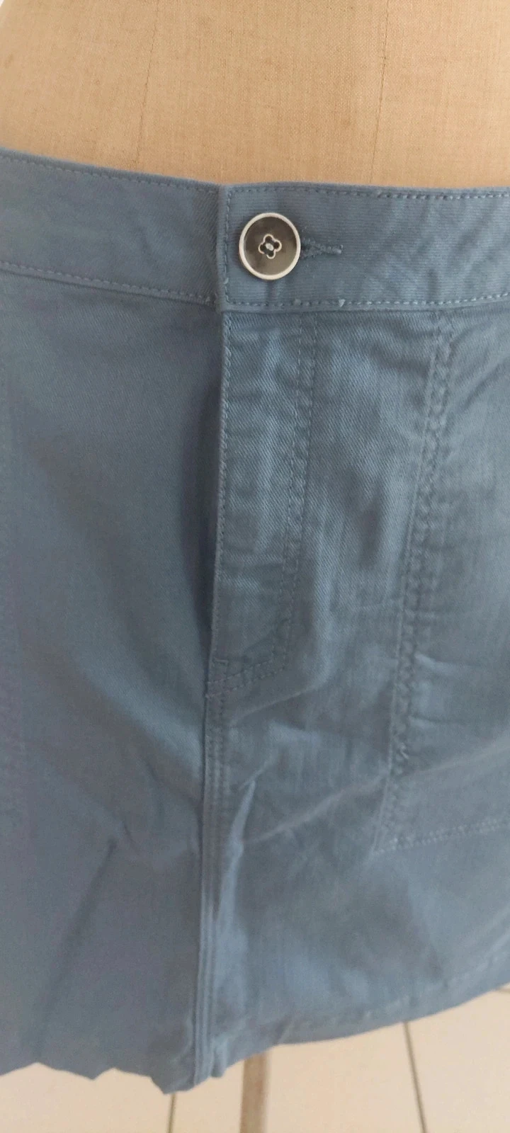 Jupe courte edc Esprit bleu canard - Taille 42 – photo 2